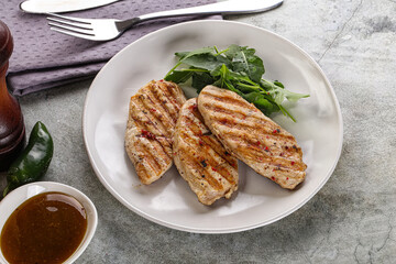 Grilled turkey breast fillet steak
