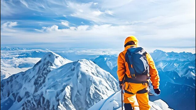 Climber reaching the summit, illustrating triumph over daunting challenges
