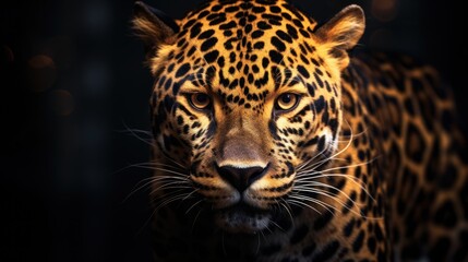 Powerful leopard with intense gaze