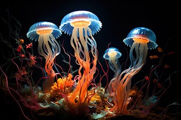 Vibrant Jellyfish Underwater Scene