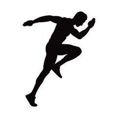 Running Man Silhouette on White Background