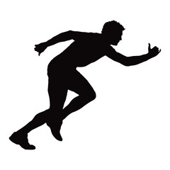 Running Man Silhouette on White Background