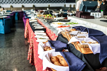 Diverse Array of Food on a Buffet Line