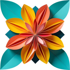
Geometric bloom. A vibrant flower constructed from overlapping geometric shapes.
