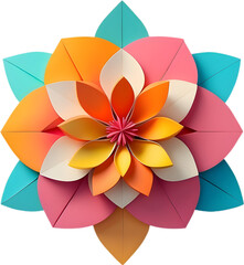 
Geometric bloom. A vibrant flower constructed from overlapping geometric shapes.
