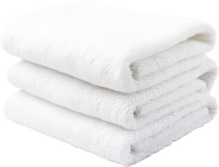 stack of white towels isolated on white or transparent background,transparency 