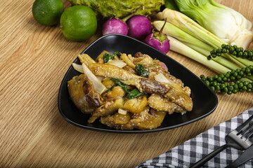 Roasted Thai eggplant with onion