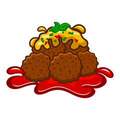 Modern delicious meatball logo. Vector illustration