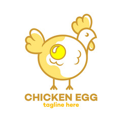 Modern cute chicken logo. Vector illustration
