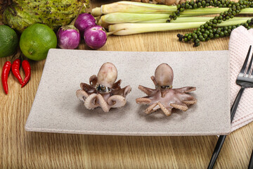 Delicous luxury seafood - boiled octopus