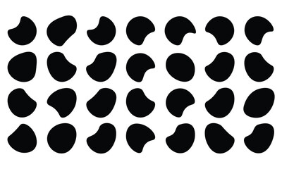 Fototapeta premium 28 Modern liquid irregular blob shape abstract elements graphic flat style design fluid vector illustration set. 123 