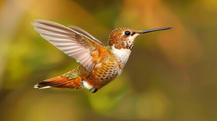 Fototapeta premium A hummingbird flying in the air
