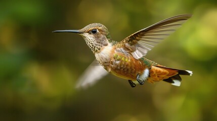Fototapeta premium A hummingbird flying in the air