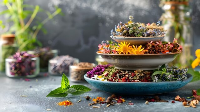 Herbal Medicine Practices: A Compilation of Spiritual Healing Herbs. Concept Herbal Remedies, Holistic Healing, Nature's Pharmacy, Traditional Medicine