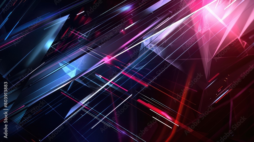 Poster a sophisticated geometric background featuring overlapping diamond shapes and lines in a gradient of