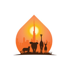 Animal landscape with forest that has become urban.