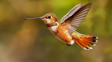 Fototapeta premium A hummingbird flying in the air