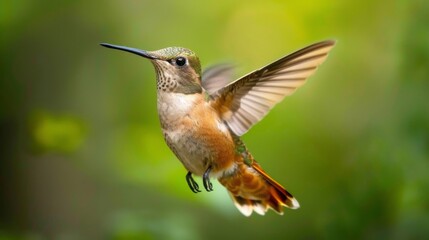 Fototapeta premium A hummingbird flying in the air