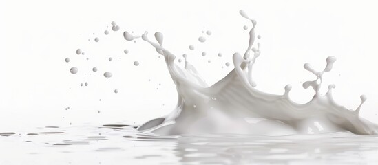 Abstract splash of white milk on white background