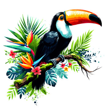 recommend clip art: toucan bird on a branch