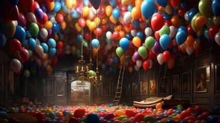 Naklejka premium A room full of balloons