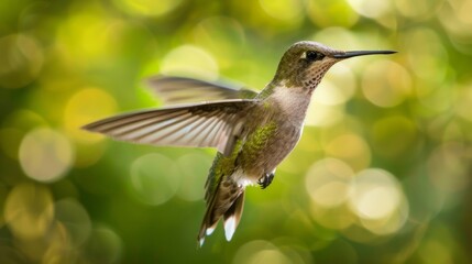 Fototapeta premium A hummingbird flying in the air