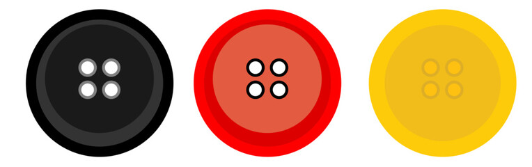 Set of colourful button