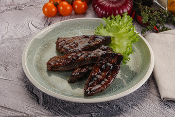 Grilled diet beef liver steak