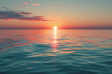 The gentle glow of the sun peeking over the horizon - Powered by Adobe