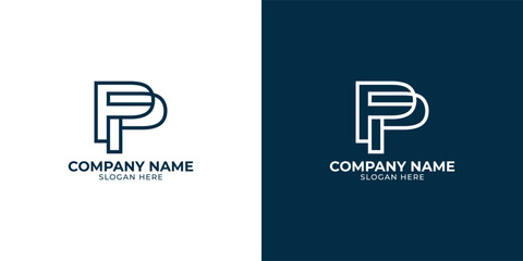 Modern Geometric Premium Logistic letter P Logo