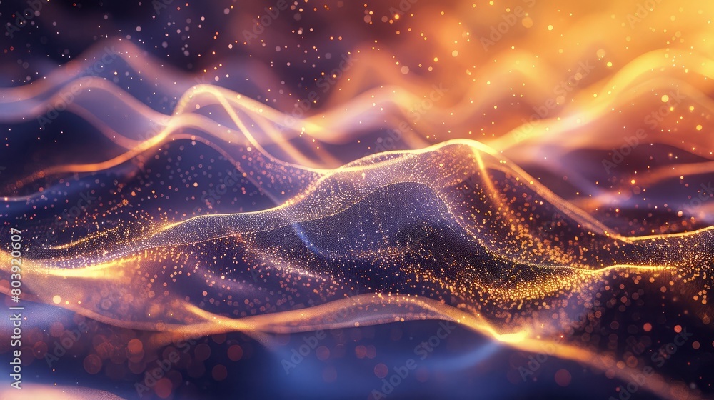 Aufkleber abstract background of shimmering light waves, creating a dynamic and captivating visual effect.