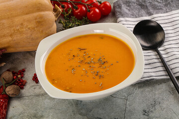 Vegetarian Pumpkin soup with spices