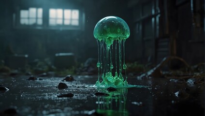 Obraz premium A science fiction tale where a mysterious slime holds the key to saving humanity ai_generated