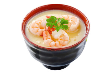 Chawanmushi Japanese savory egg custard isolated on transparent background