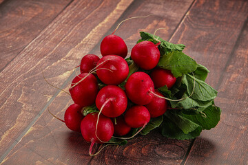 Ripe fresh organic radish heap