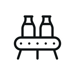 Milk production isolated icon, dairy production vector symbol with editable stroke