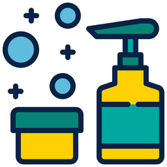 shampoo clean bathroom cleaning soap filled outline