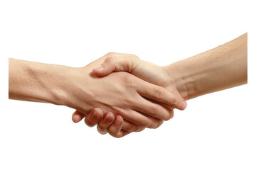 Hand shake gleams isolated on transparent background