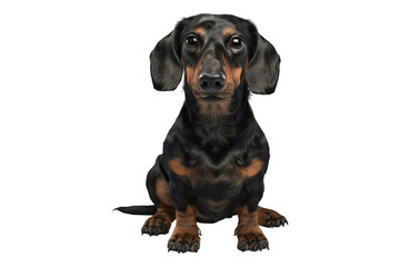 Dashing Dachshund isolated on transparent background