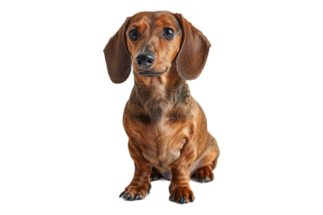 Dashing Dachshund isolated on transparent background