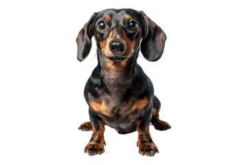 Dashing Dachshund isolated on transparent background