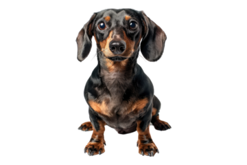 Dashing Dachshund isolated on transparent background