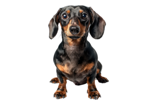 Dashing Dachshund isolated on transparent background