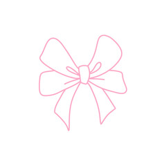 Hand drawn pink bow 