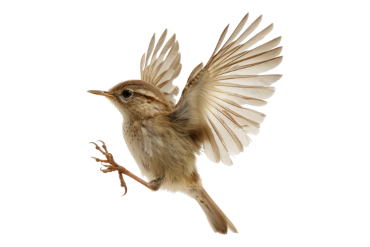 Wren dancing isolated on transparent background