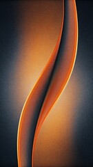 a dark background with a gradient of orange light, and an elegant curved line in the center of frame. - obrazy, fototapety, plakaty