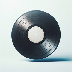 Vinyl record on a blue background. Retro style toned image