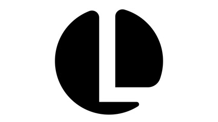 Obraz premium Letter L Logo, black isolated silhouette