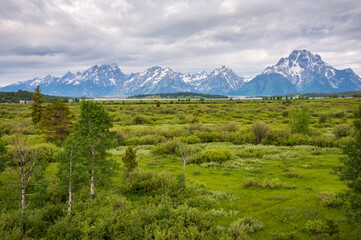 The Teton Range at Grand Teton National Park in Northwestern Wyoming