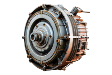 Electric motor isolated on transparent background